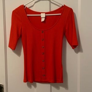H&M red blouse size XS in excellent condition